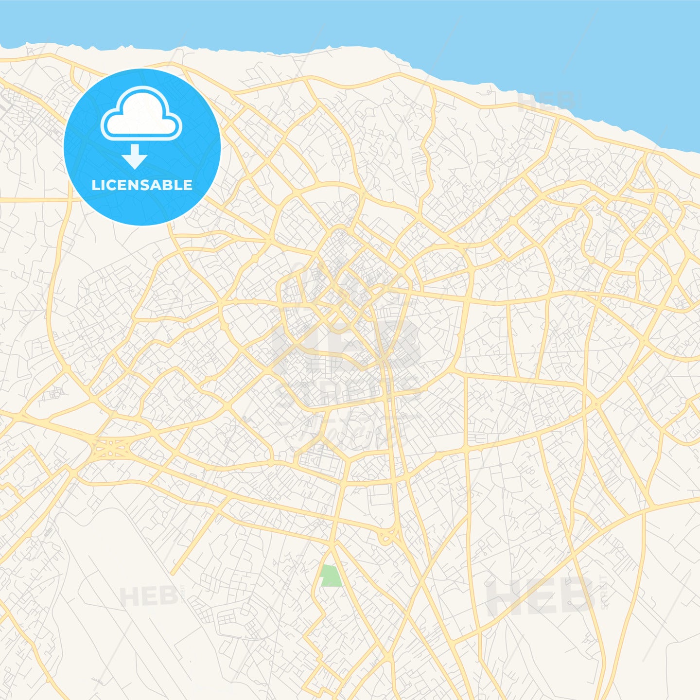 Printable street map of Misratah, Libya