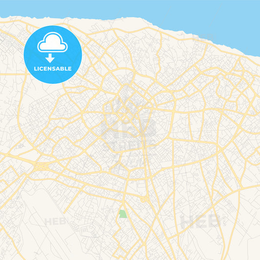 Printable street map of Misratah, Libya