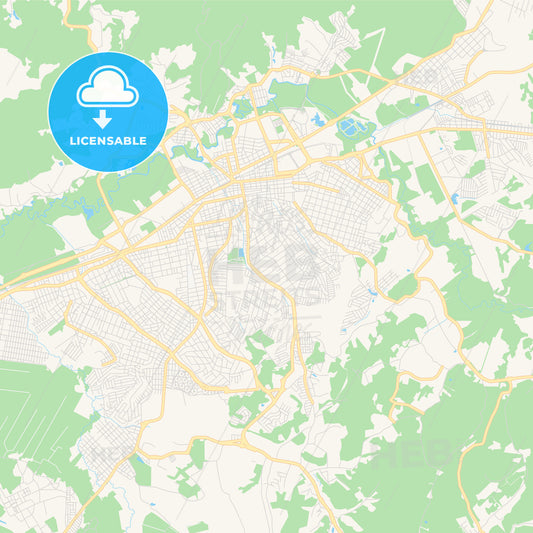 Printable street map of Mogi das Cruzes, Brazil