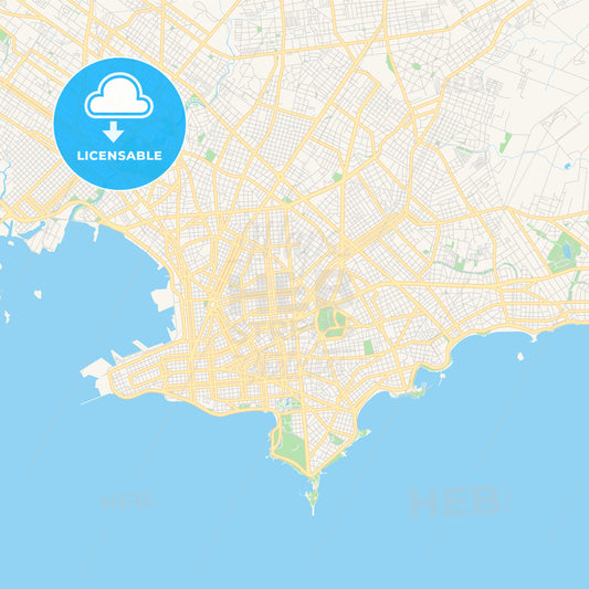 Printable street map of Montevideo, Uruguay