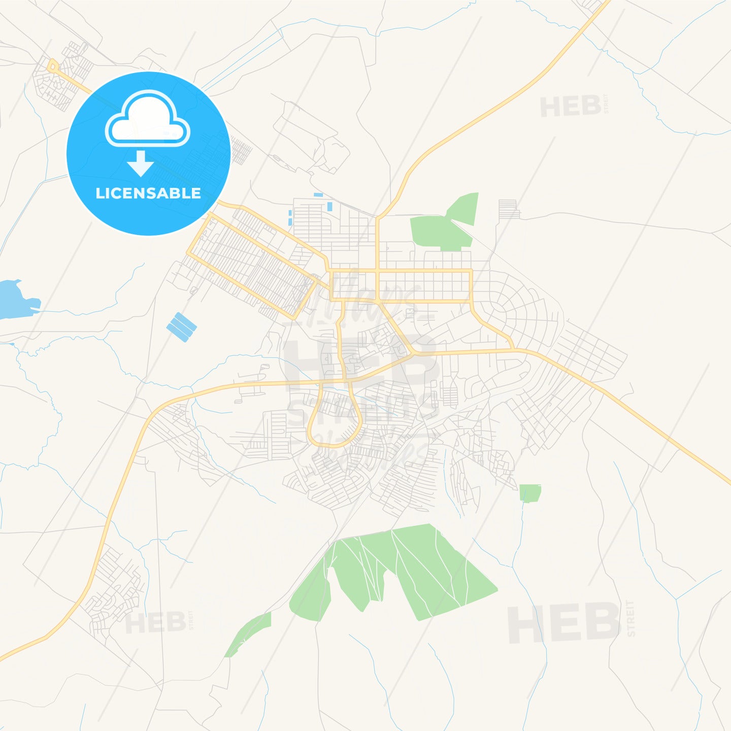 Printable street map of Mufulira, Zambia