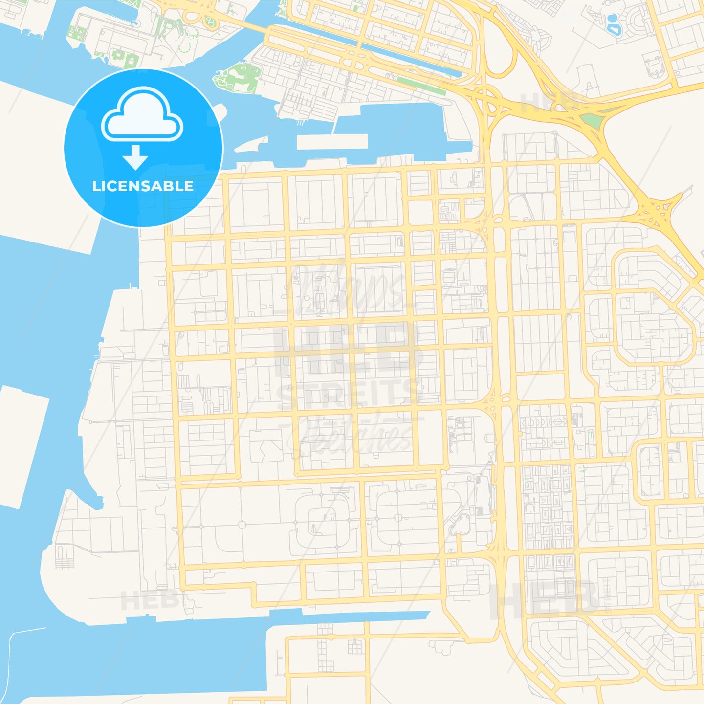Printable street map of Musaffah City , United Arab Emirates