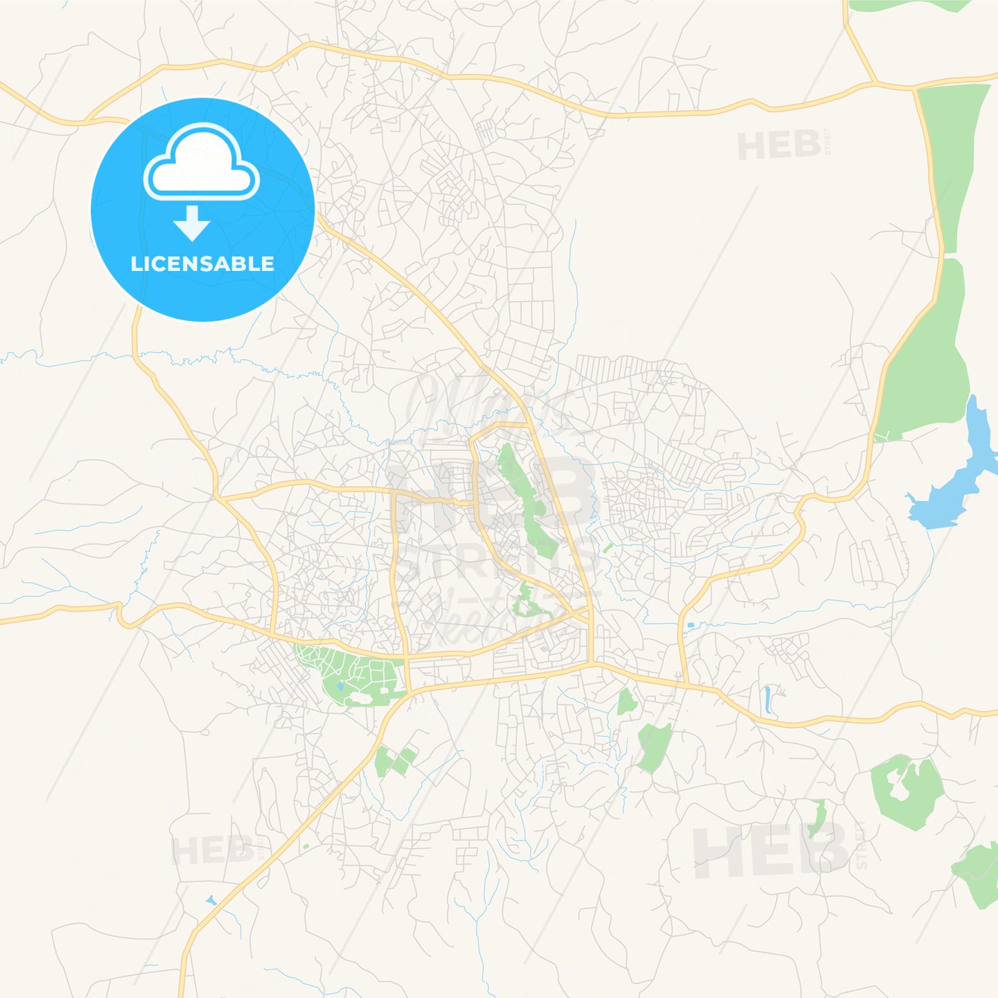 Printable street map of Mzuzu, Malawi