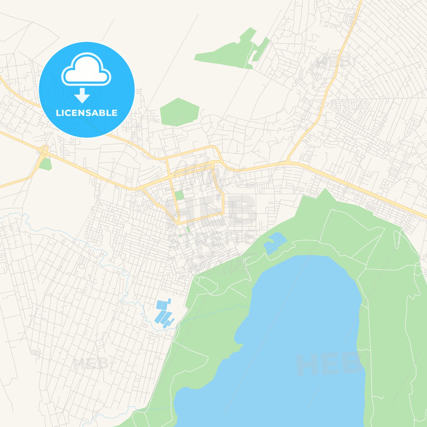 Printable street map of Nakuru, Kenya