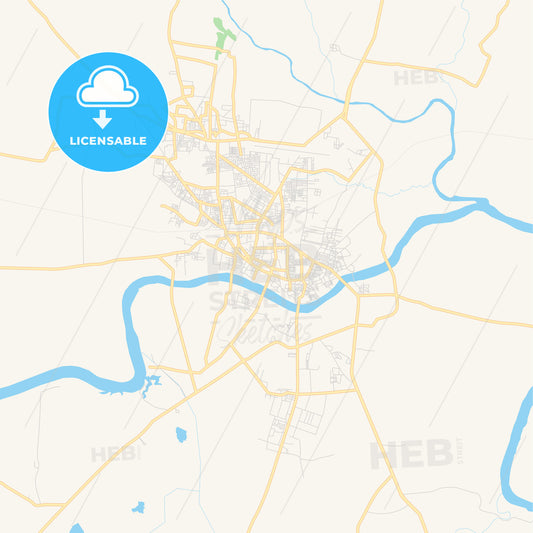 Printable street map of Nanded, India