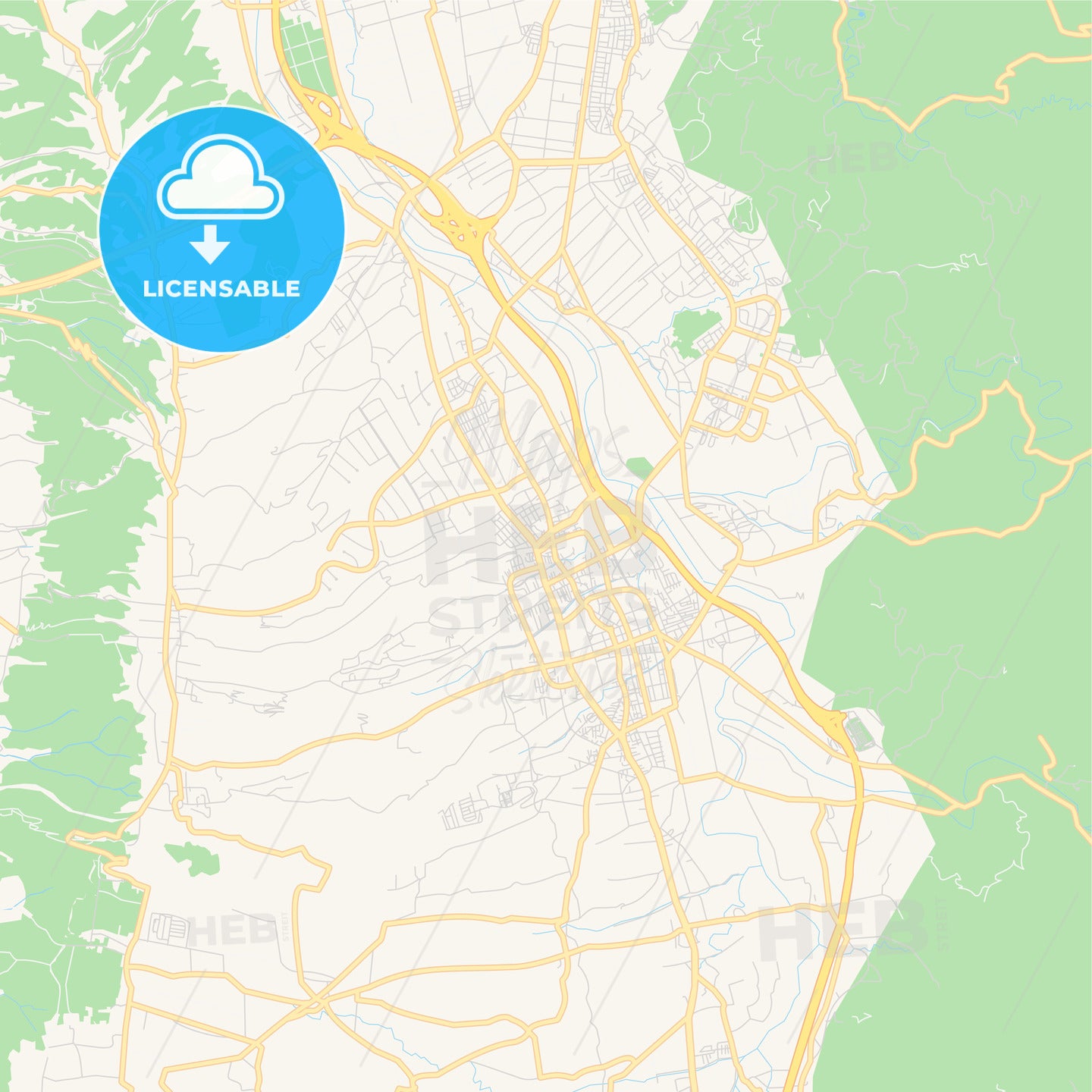 Printable street map of Nantou, Taiwan