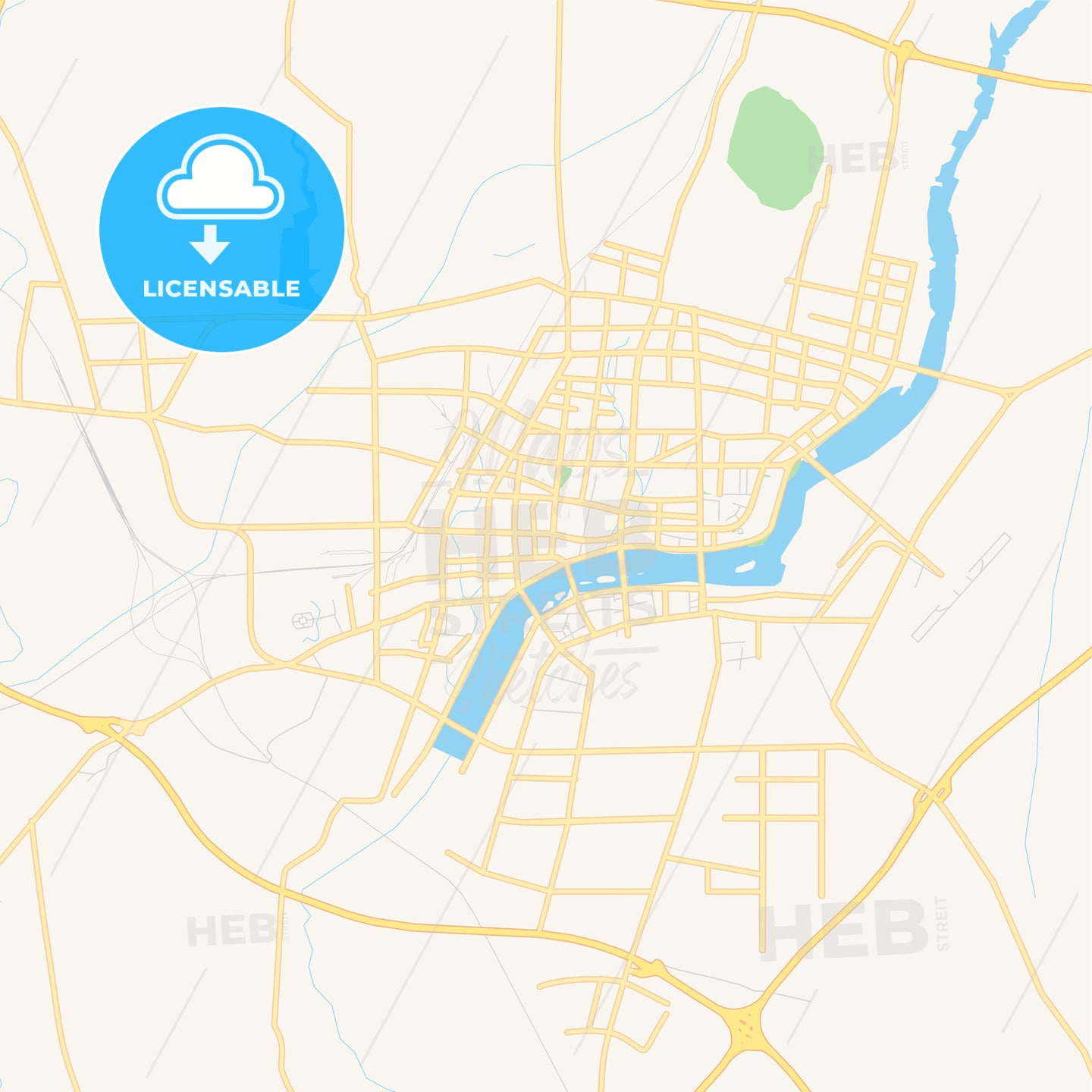 Printable street map of Nanyang, China