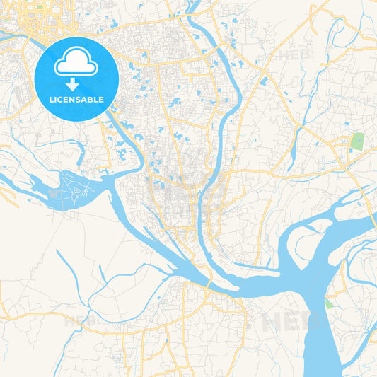 Printable street map of Narayanganj, Bangladesh