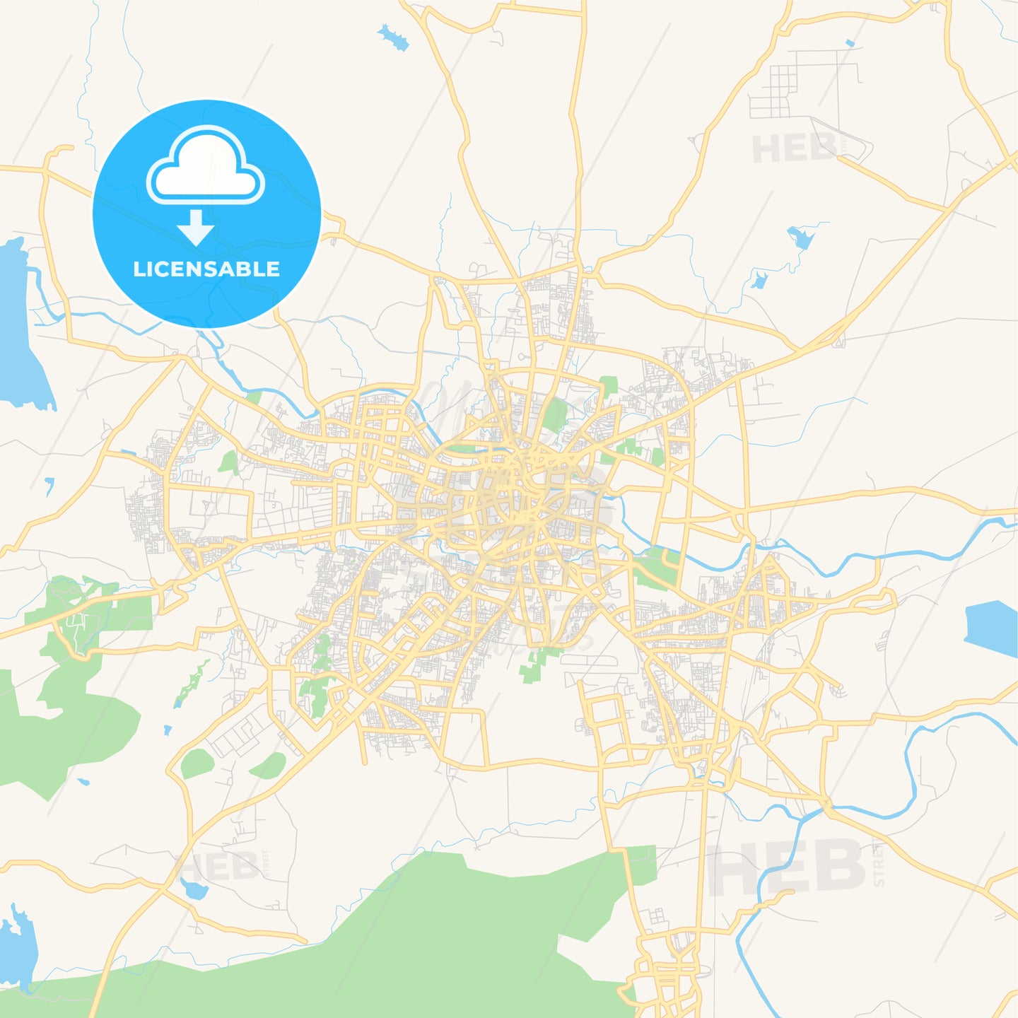 Printable street map of Nashik, India