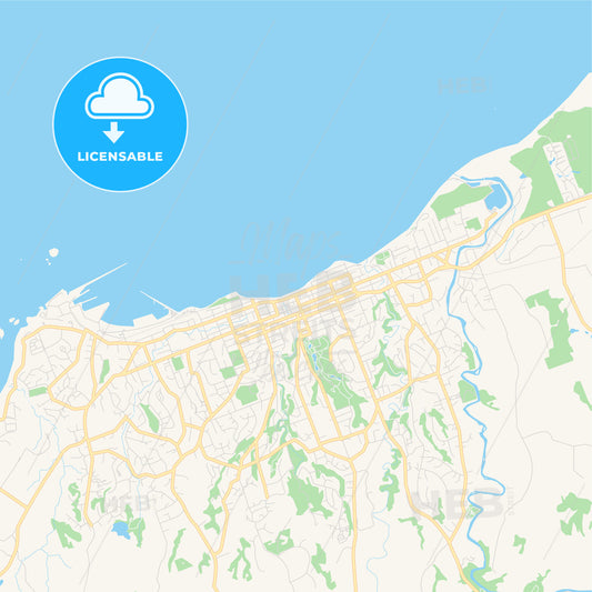Printable street map of New Plymouth, New Zealand