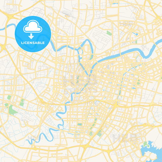 Printable street map of Ningbo, China