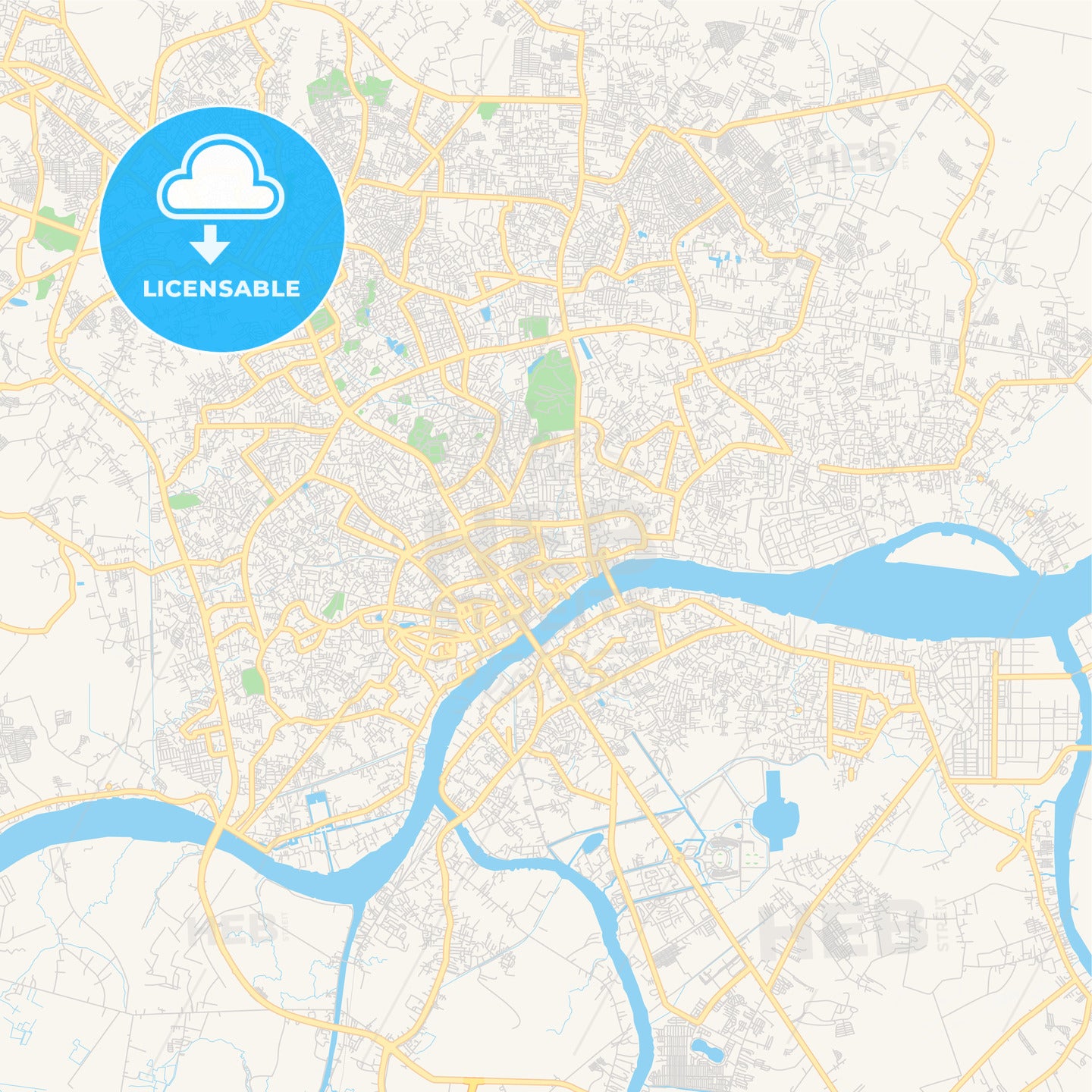 Printable street map of Palembang, Indonesia