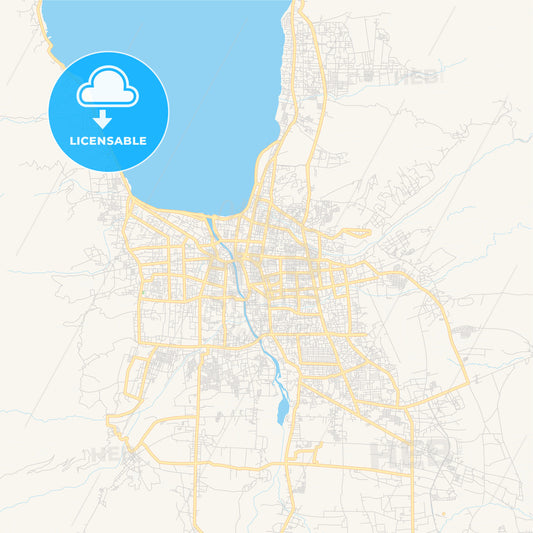 Printable street map of Palu, Indonesia