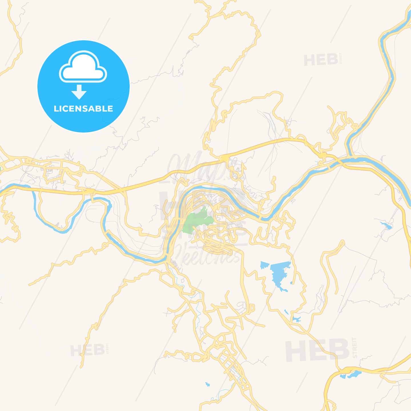 Printable street map of Panzhihua, China