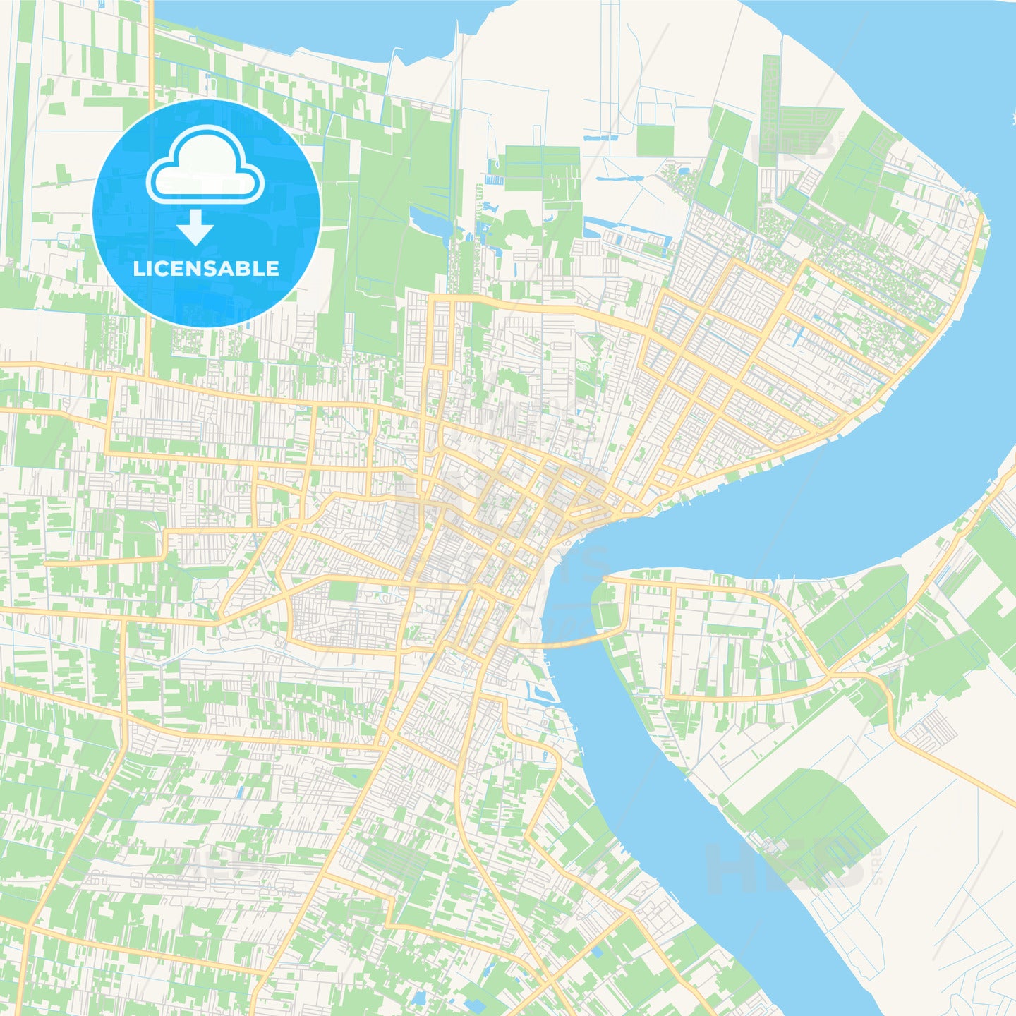 Printable street map of Paramaribo, Suriname