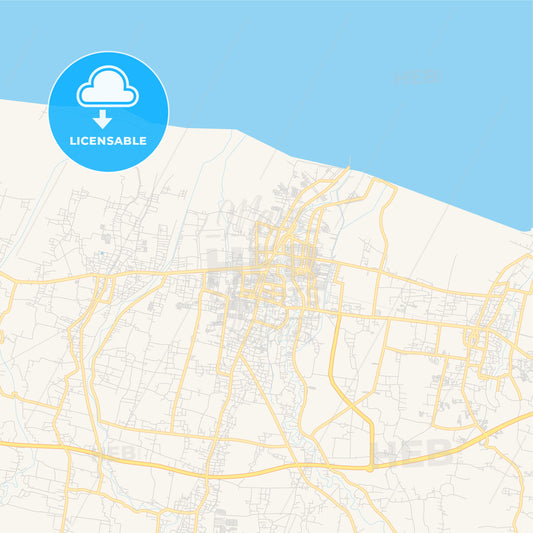 Printable street map of Pekalongan, Indonesia