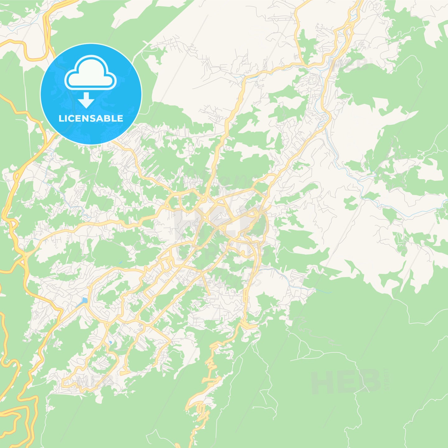 Printable street map of Petropolis, Brazil