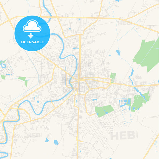 Printable street map of Phitsanulok, Thailand