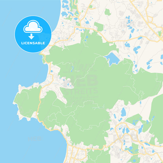 Printable street map of Phuket, Thailand