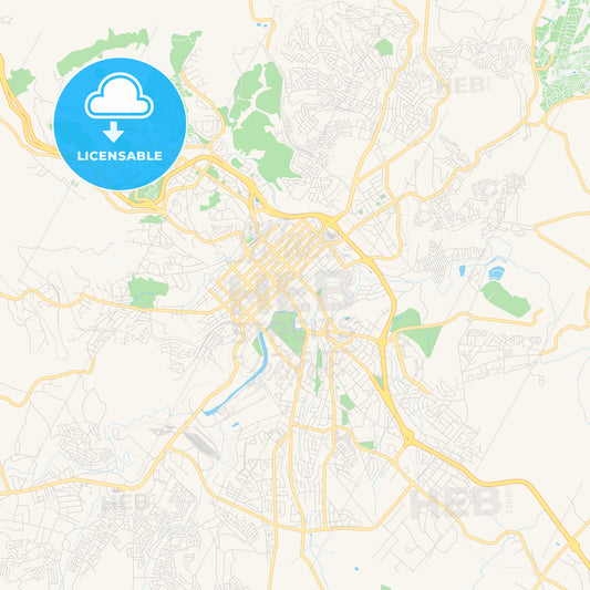 Printable street map of Pietermaritzburg, South Africa