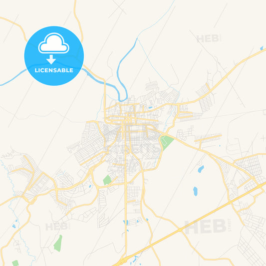 Printable street map of Pindamonhangaba, Brazil