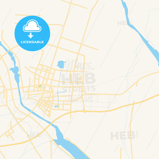 Printable street map of Pizhou, China