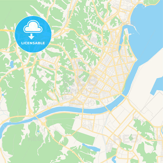 Printable street map of Pohang, South Korea
