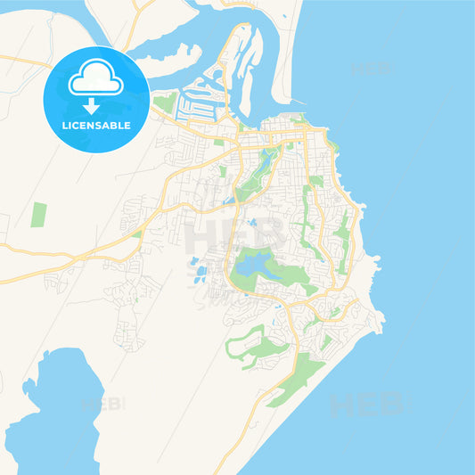 Printable street map of Port Macquarie, Australia