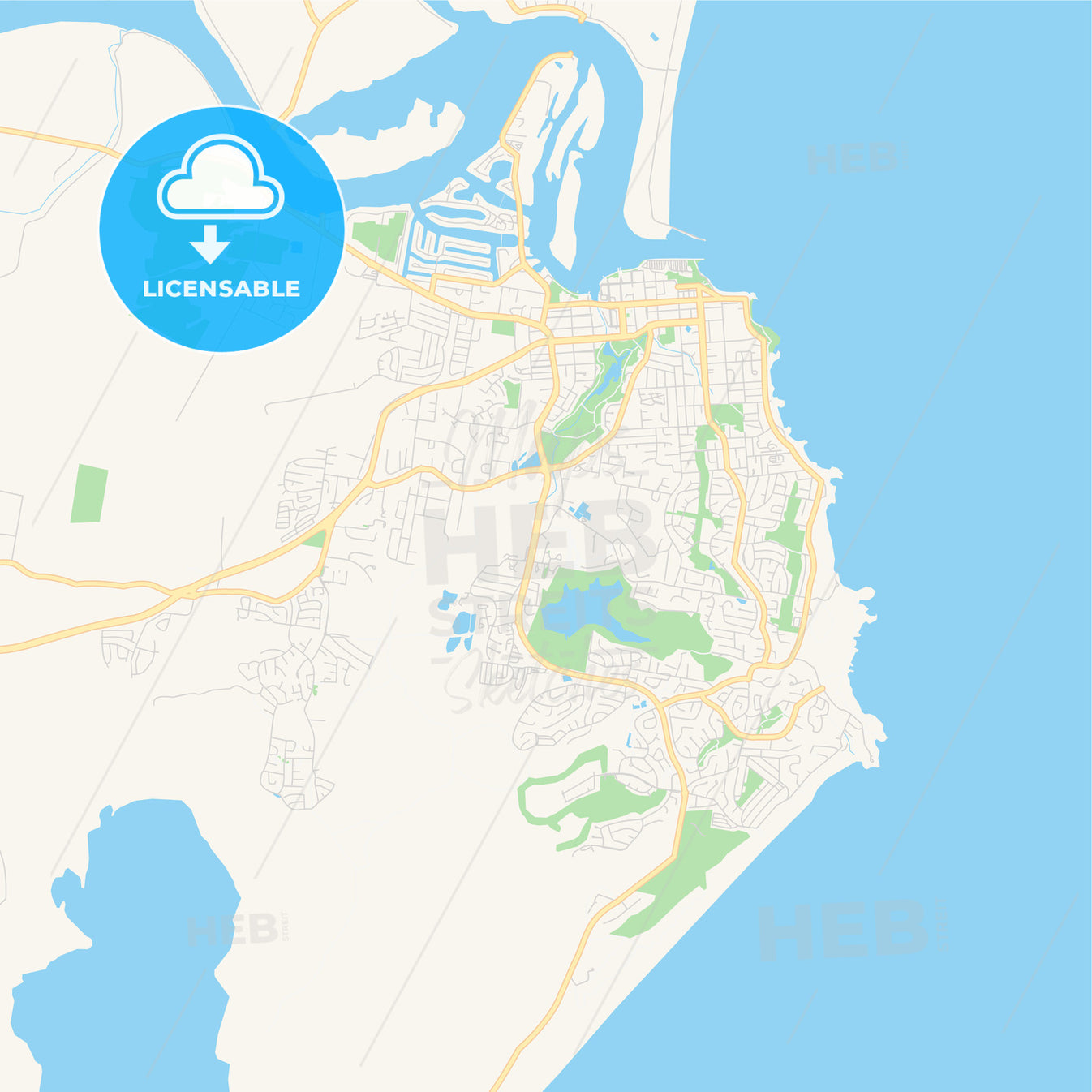 Printable street map of Port Macquarie, Australia - HEBSTREITS