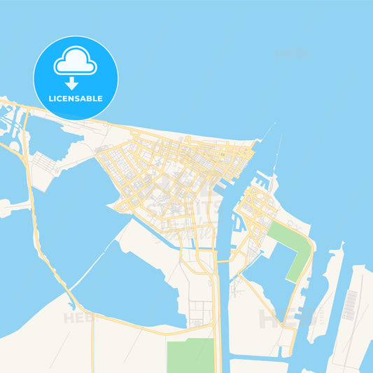 Printable street map of Port Said, Egypt