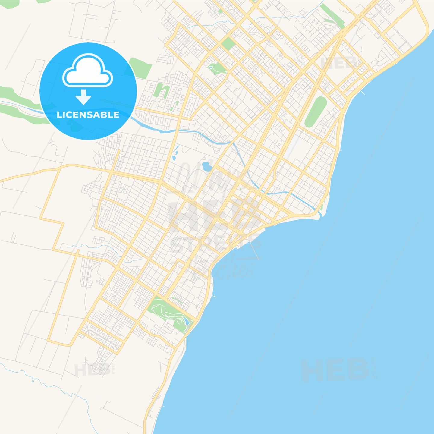 Printable street map of Punta Arenas, Chile