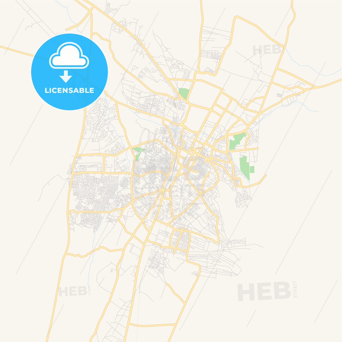 Printable street map of Quetta, Pakistan