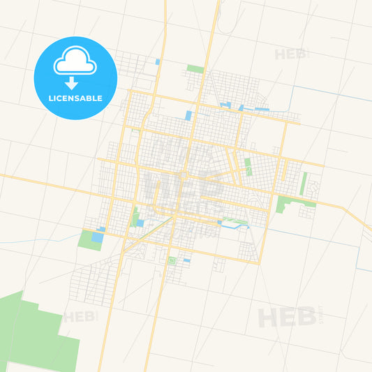 Printable street map of Rafaela, Argentina