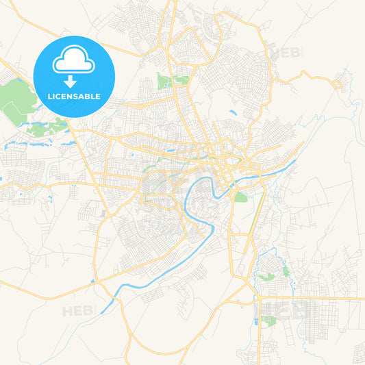 Printable street map of Rio Branco, Brazil