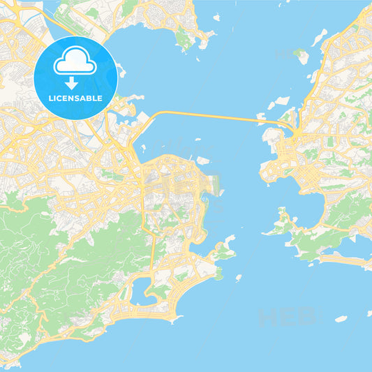 Printable street map of Rio de Janeiro, Brazil