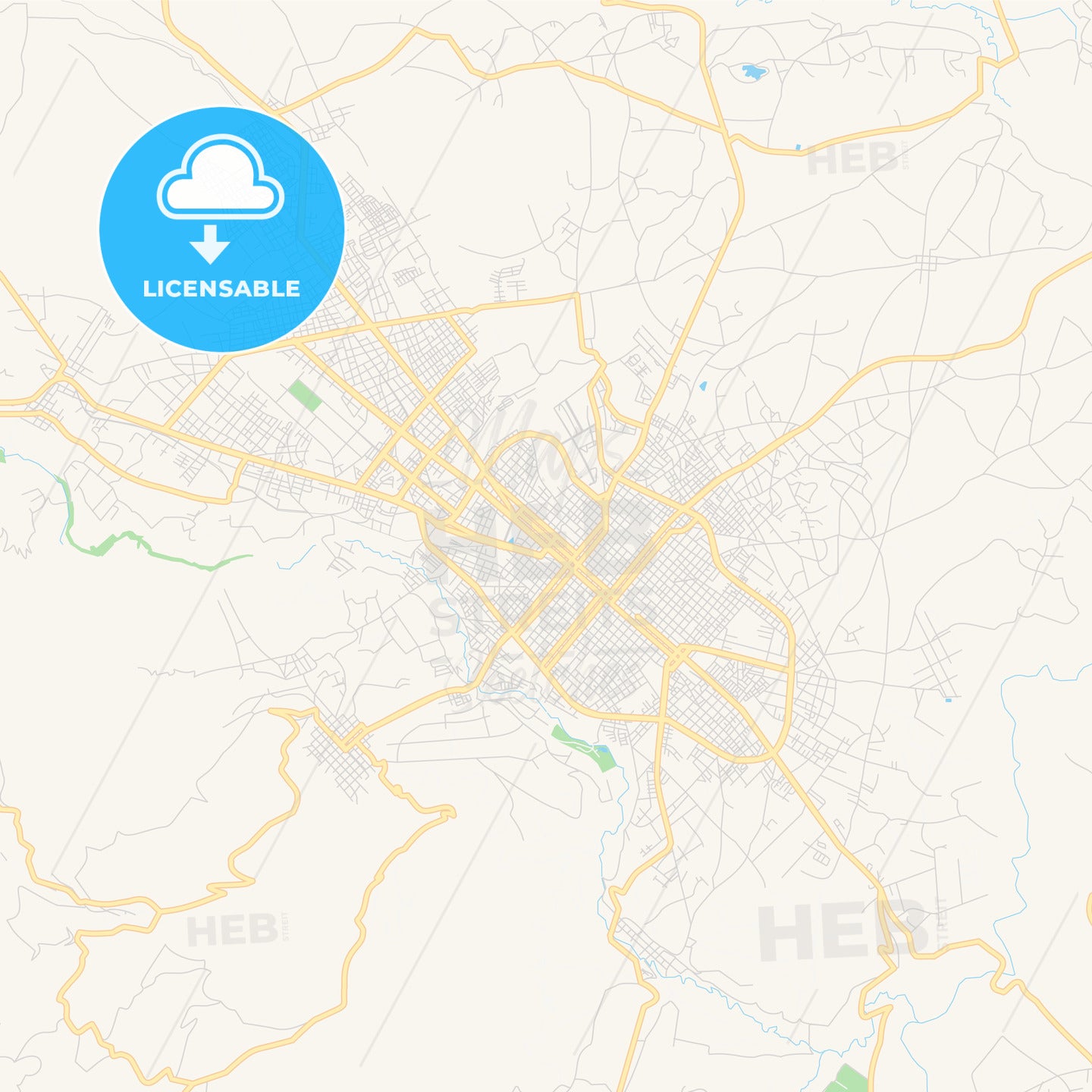 Printable street map of Riobamba, Ecuador