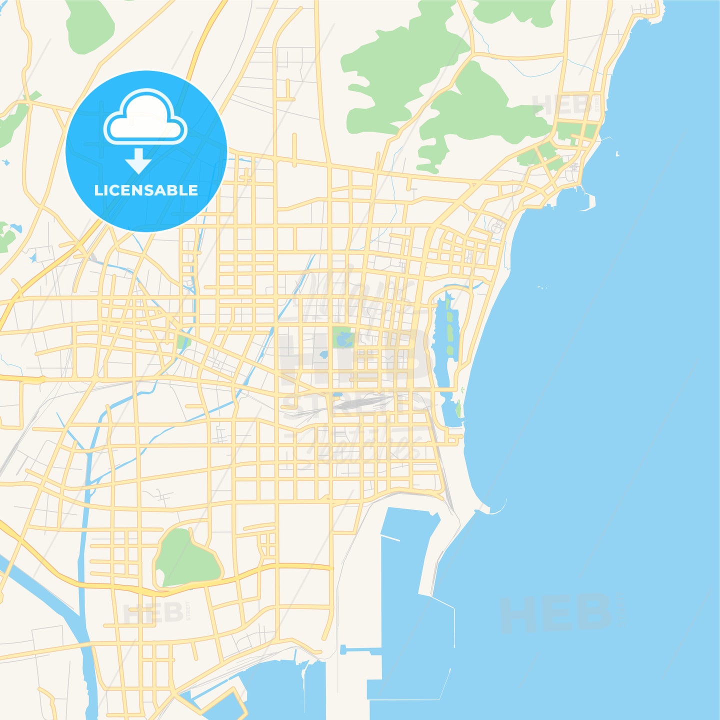 Printable street map of Rizhao, China