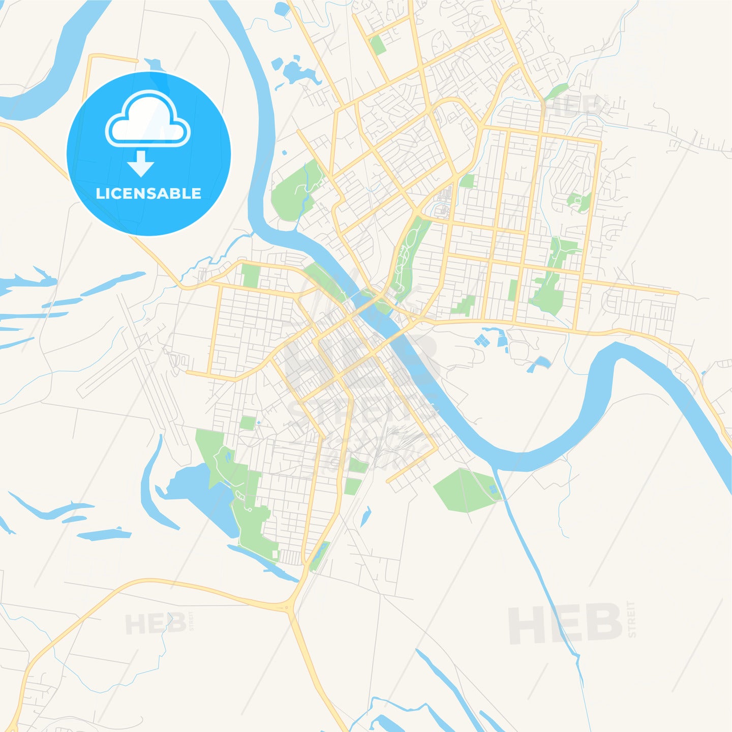 Printable street map of Rockhampton, Australia