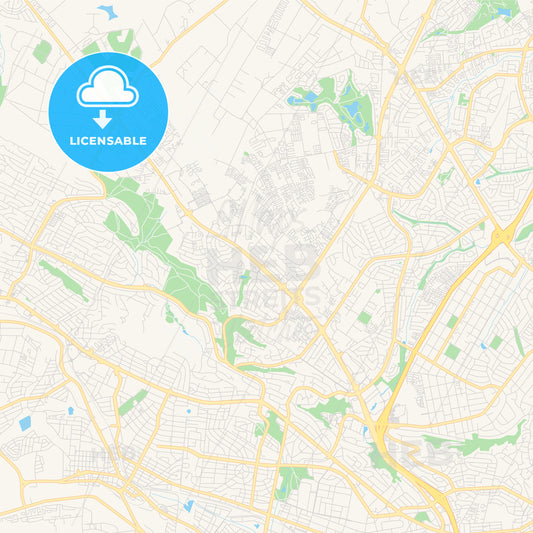 Printable street map of Roodepoort, South Africa