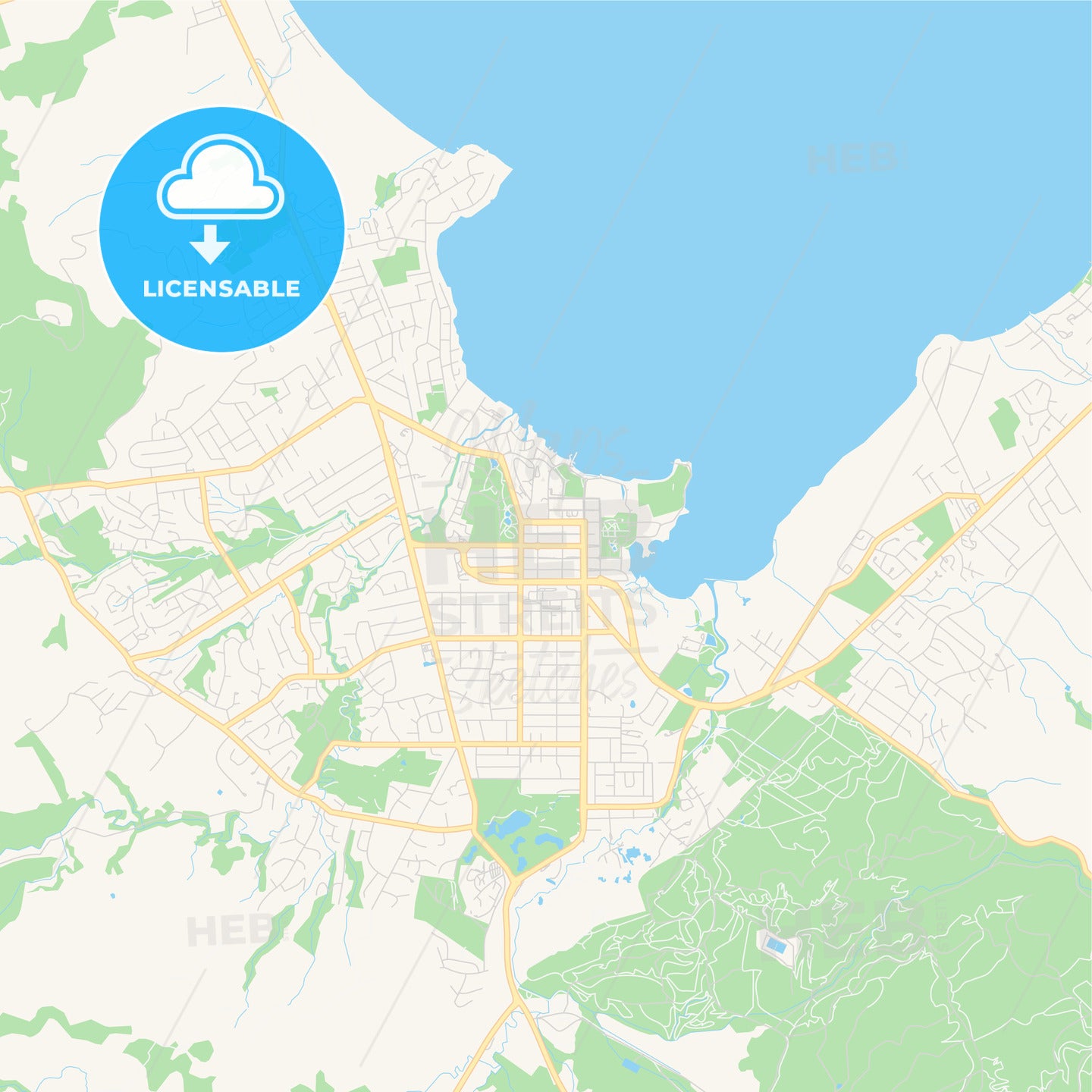 Printable street map of Rotorua, New Zealand