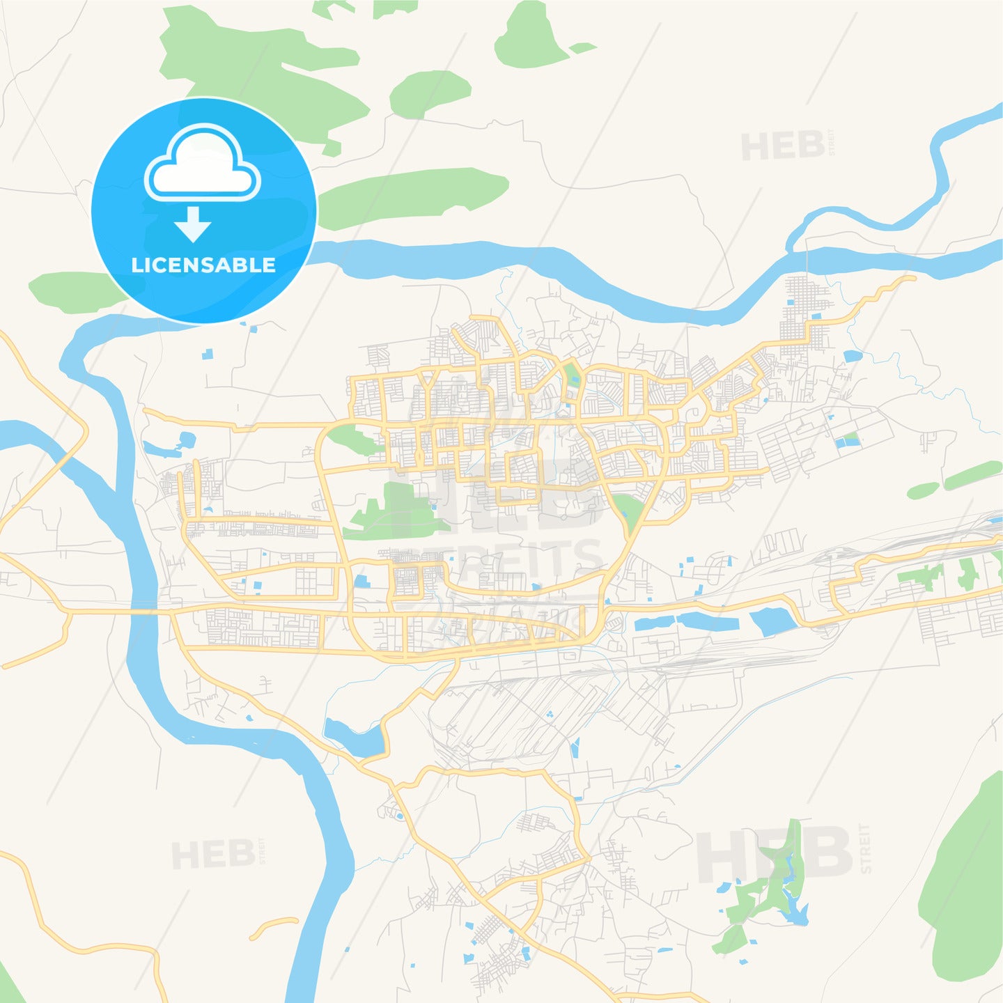 Printable street map of Rourkela, India