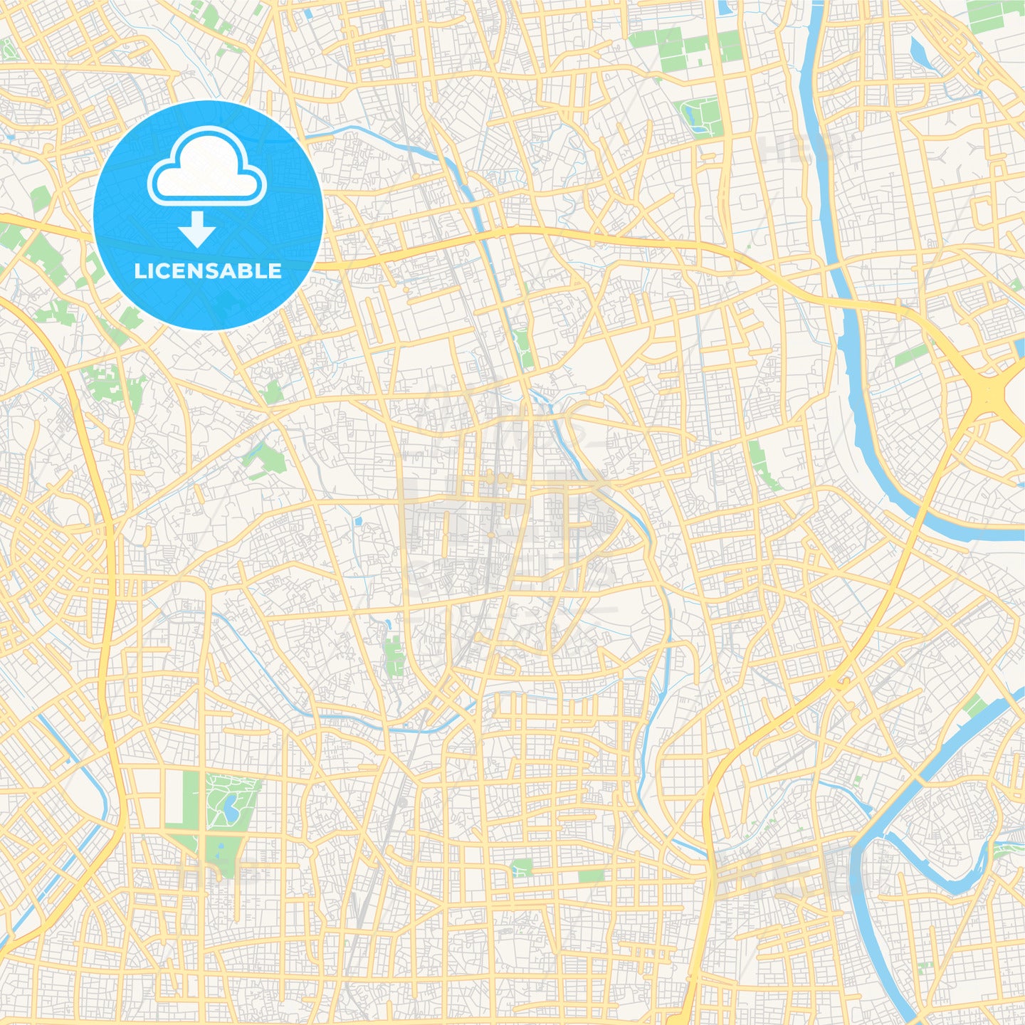 Printable street map of Sōka, Japan