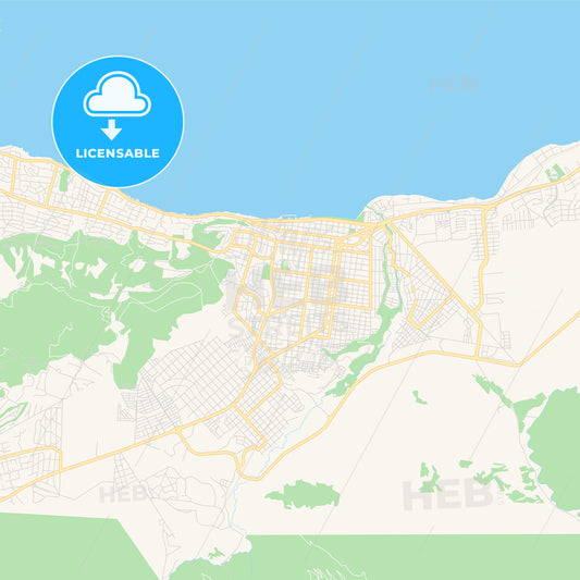 Printable street map of San Carlos de Bariloche, Argentina