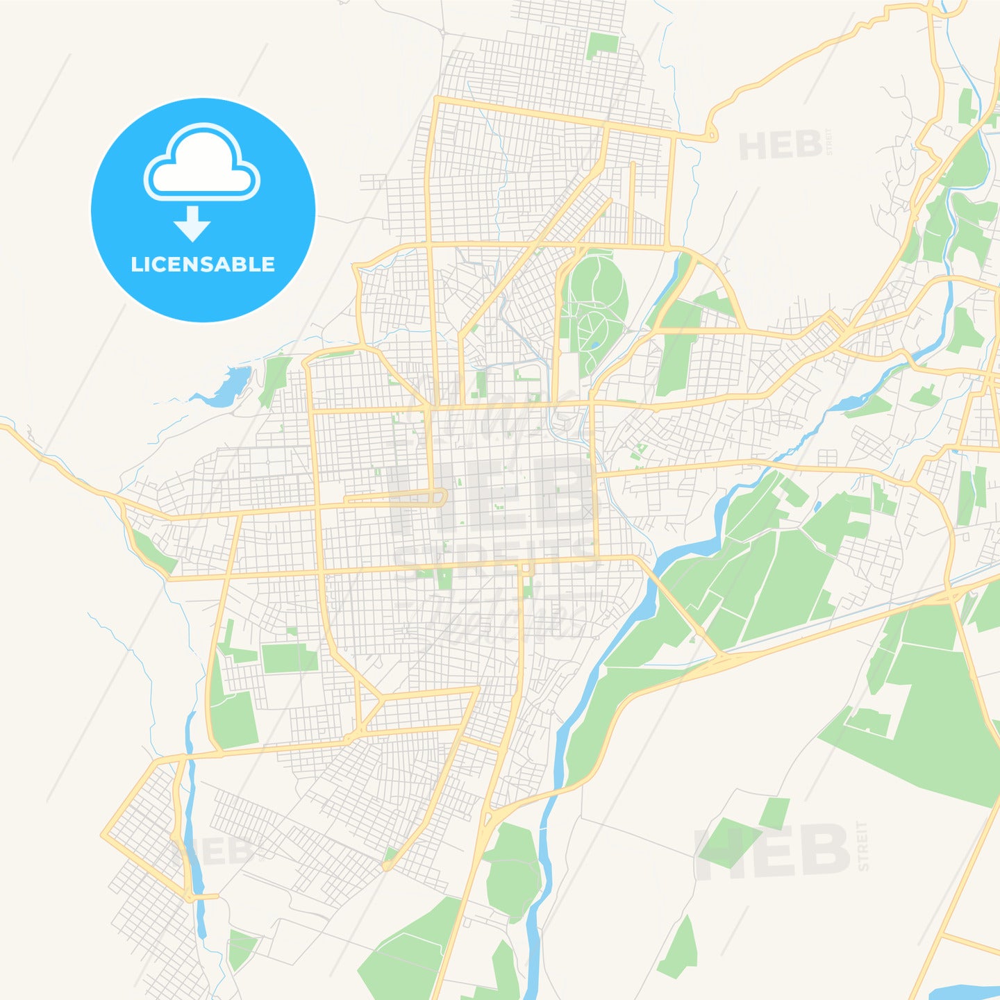 Printable street map of San Fernando del Valle de Catamarca, Argentina