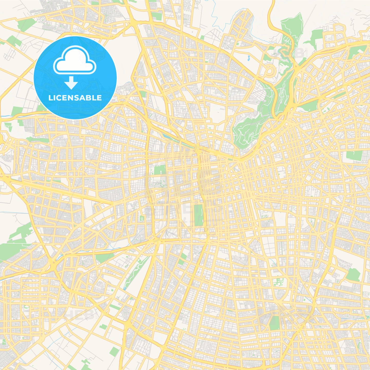 Printable street map of Santiago, Chile