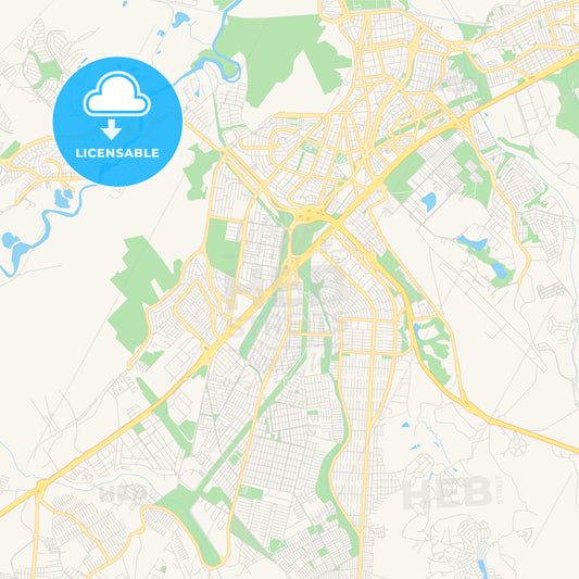 Printable street map of Sao Jose dos Campos, Brazil