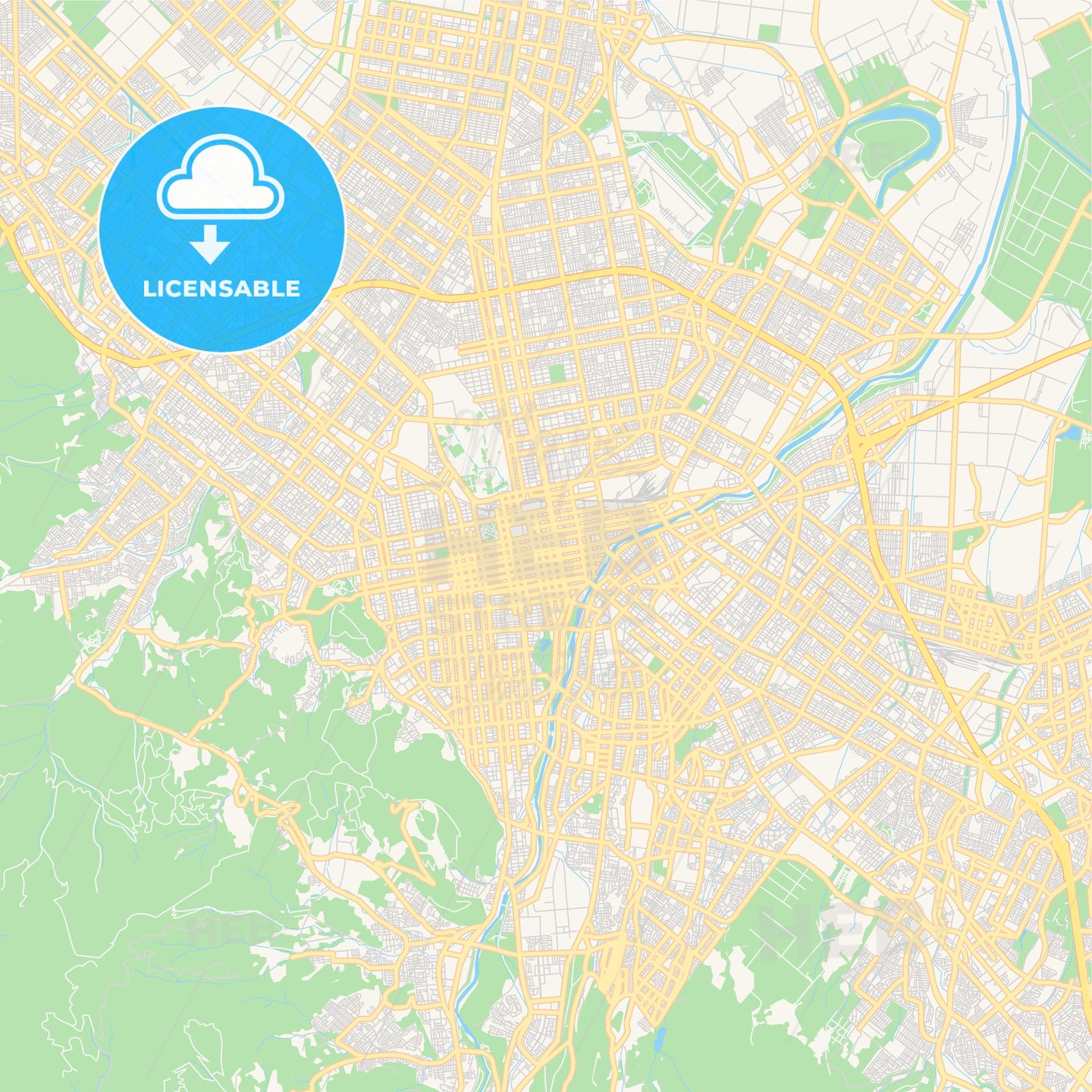 Printable street map of Sapporo, Japan