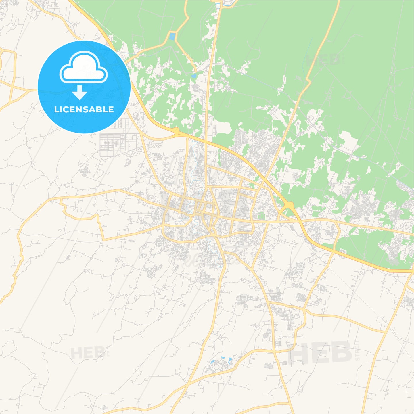 Printable street map of Serang, Indonesia - HEBSTREITS