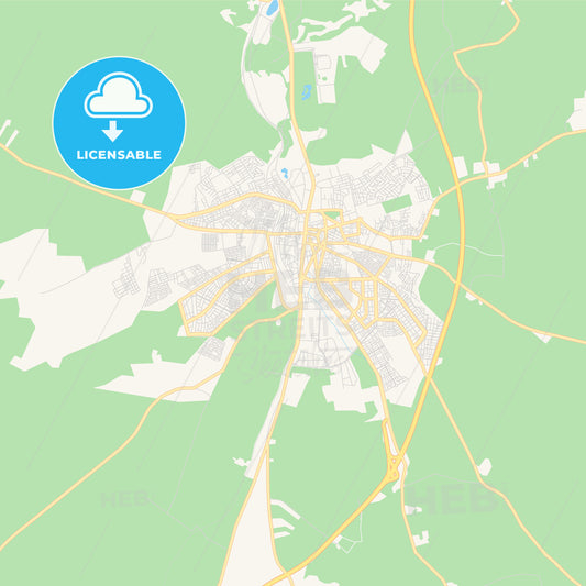 Printable street map of Settat, Morocco