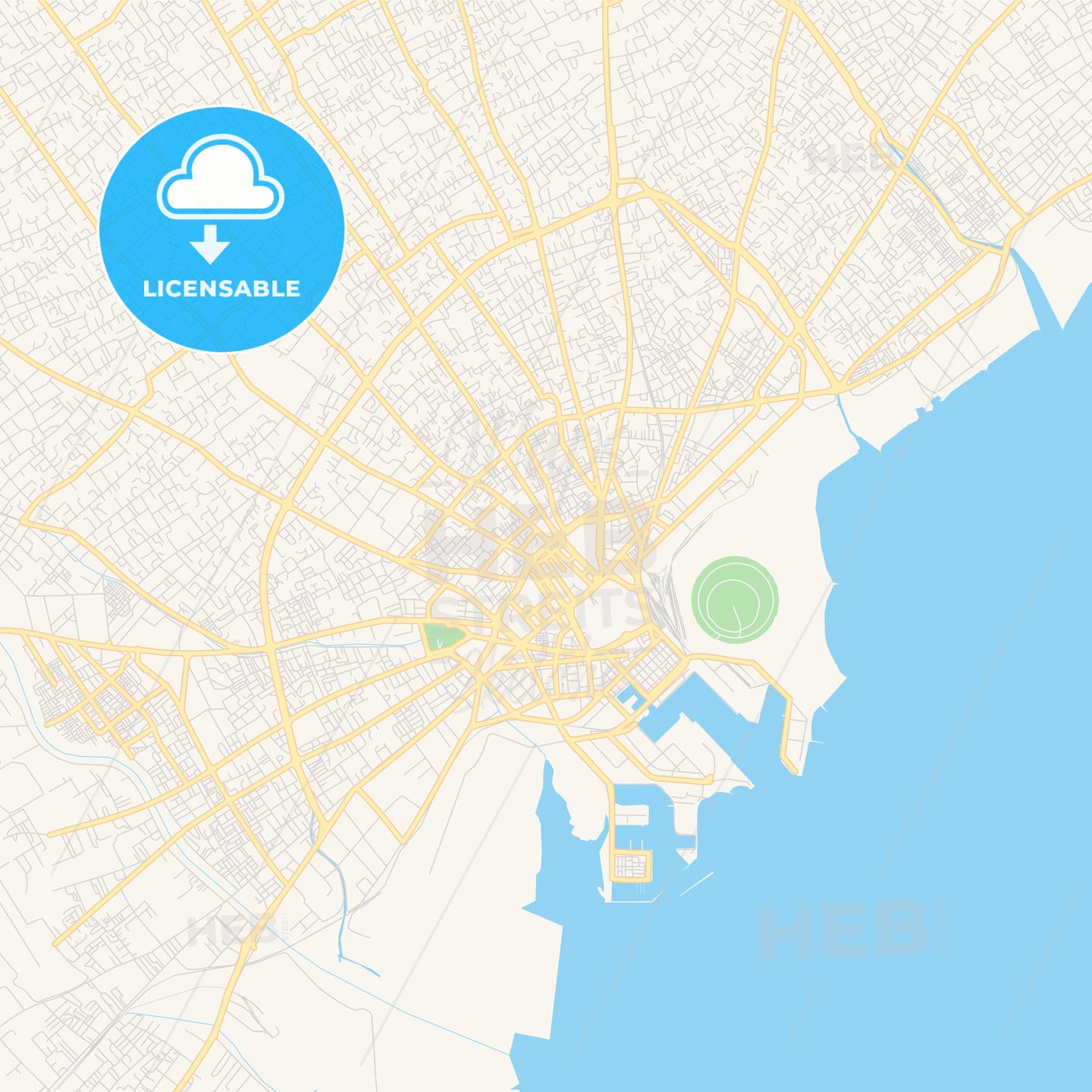 Printable street map of Sfax, Tunisia